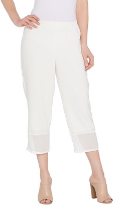 Linea by Louis Dell'Olio Petite Mixed Media Pull On Crop Pants