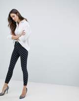 Thumbnail for your product : ASOS Design Ridley High Waist Skinny Jeans In Polka Dot Print