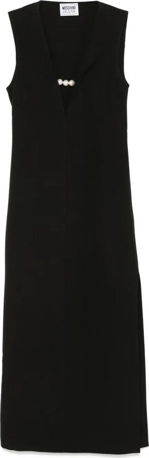 Faux-Pearl Embellished Maxi Dress