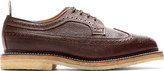 Thumbnail for your product : Thom Browne Brown Pebbled Leather Longwing Brogues