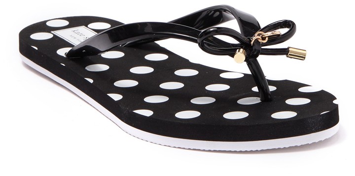 kate spade black bow flip flops