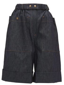 Symonds Pearmain - High-rise Belted Denim Shorts - Denim