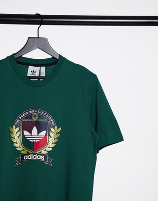 adidas collegiate crest logo crew-neck t-shirt in green