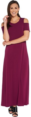 Kelly by Clinton Kelly Petite Cold Shoulder Knit Maxi Dress