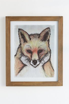 Urban Outfitters 4040 Locust Sketched Foxy Framed Art Print