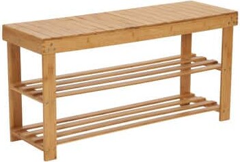 Household Essentials 2-Shelf Bamboo Bench
