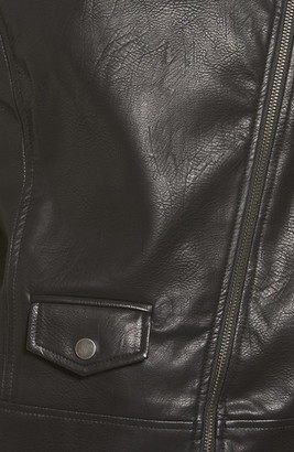 BP Women's Faux Leather Varsity Moto Jacket