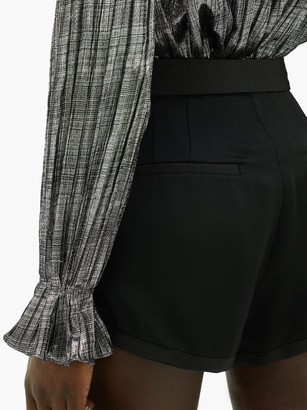 Dundas Tailored Satin-crepe Shorts - Black