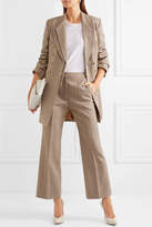 Thumbnail for your product : Stella McCartney Cropped Checked Wool Flared Pants - Camel