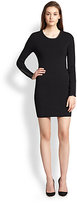 Thumbnail for your product : J Brand Noemie Leather-Trimmed Knit Body-Con Dress
