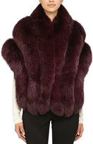 Thumbnail for your product : Gorski Leather-Inset Fox Fur Stole, Burgundy