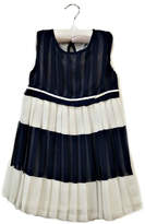 Thumbnail for your product : Mayoral Navy-And-White Pleated-Chiffon Dress