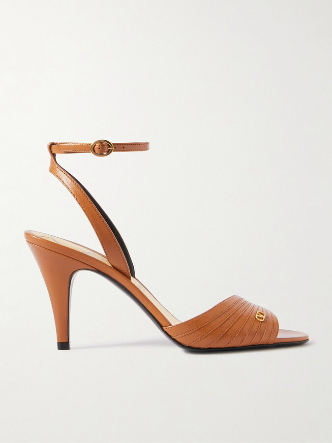 Valentino Garavani Ladycrush 86 Embellished Leather Sandals - Brown