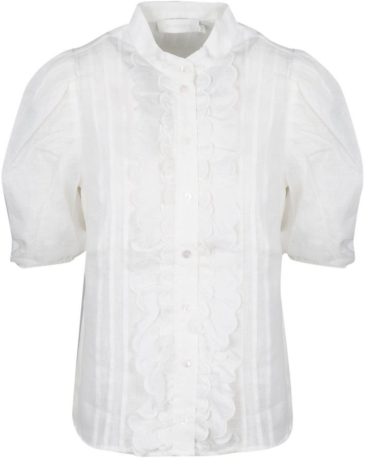 Zimmermann Amelie Scallop Frill Blouse ShopStyle Tops