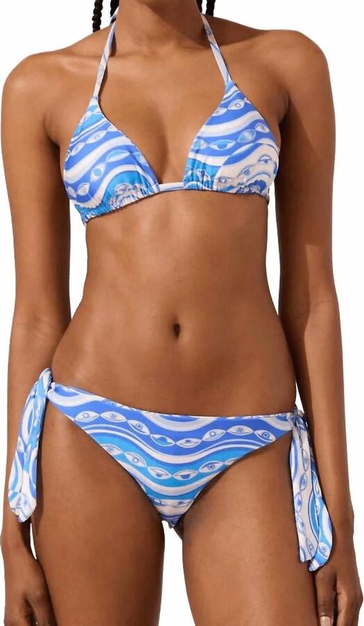 Paolita Ocean Eyes Reversible Semira Bikini Top In Blue