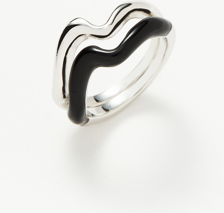Missoma US Staging Squiggle Curve Two Tone Enamel Stacking Ring