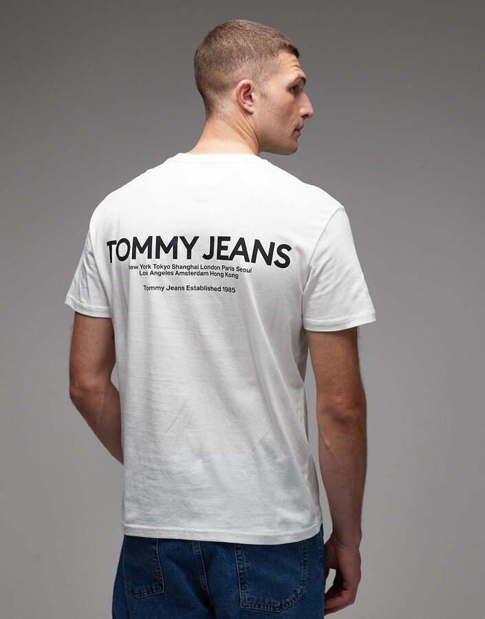 Tommy Jeans classic linear back print t-shirt in white