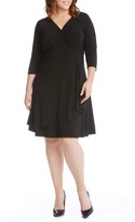 Thumbnail for your product : Karen Kane Plus Size Women's Jersey Cascade Faux Wrap Dress