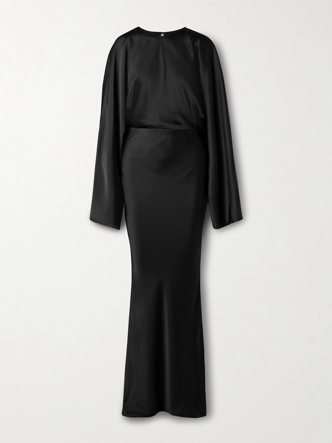 Norma Kamali Obie Satin Gown - Black