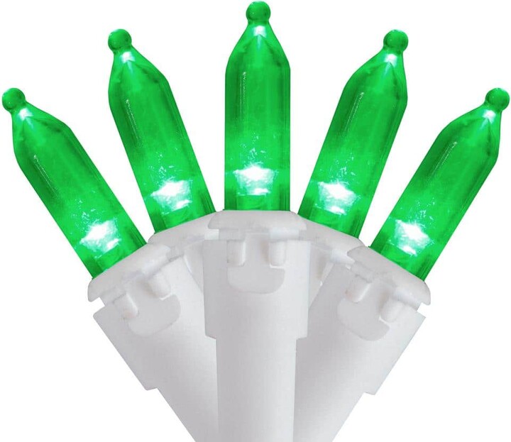 Northlight Set of 50 Green LED Mini Christmas Lights with White Wire