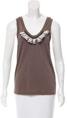 3.1 Phillip Lim Feather-Trimmed Sleeveless Top