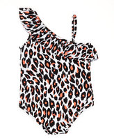 Thumbnail for your product : Milly Minis Animal-Print One-Shoulder Swimsuit, 2-6/7