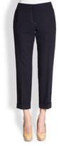 Thumbnail for your product : Max Mara Weekend Cotton Cammeo Pleated Cuffed Pants