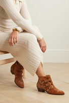 Thumbnail for your product : Chloé Susanna Suede Studded Ankle Boots - Brown