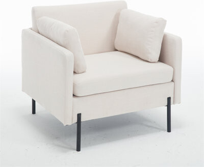 Hokku Designs L-shaped Modular Combo 4-seater Chenille Contemporary Sofa With Pillows For Living Room Bedroom And Apartment