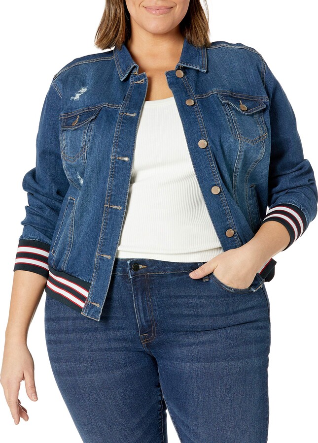 plus size jean blazer