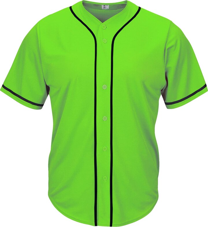 Pullonsy Black Custom Baseball Jersey for Men Full Button Mesh