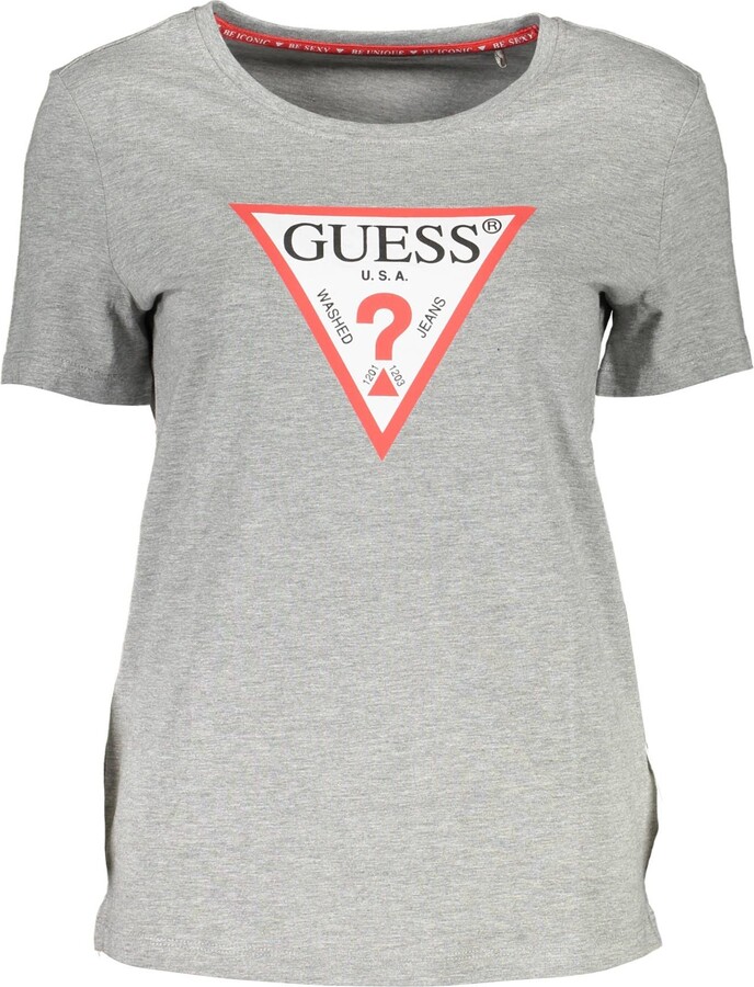 GUESS Gray Cotton Tops & Women's T-Shirt - ShopStyle
