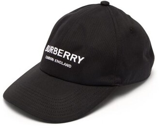 Burberry Logo-embroidered Cotton-twill Cap - Black