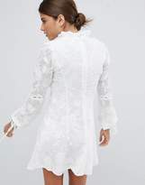 Thumbnail for your product : Missguided High Neck Lace Detail Shift Dress