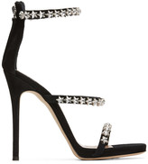 Thumbnail for your product : Giuseppe Zanotti Black Suede Star Crystal Heeled Sandals