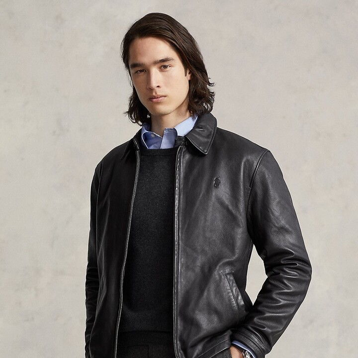 Men Ralph Lauren Lambskin Leather Jacket | ShopStyle