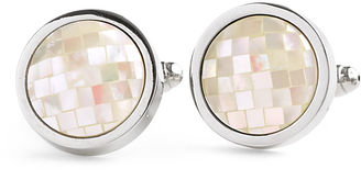 Johnston & Murphy Faceted Mother-of-Pearl Circle Cufflinks