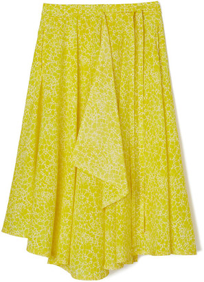 Lemaire Long Umbrella Cotton Wrap Skirt In Lemon