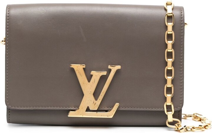 Louis Vuitton Black Patent Leather Chain Louise MM Bag Louis