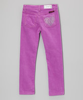 Thumbnail for your product : Dollhouse Purple Rhinestone Heart Corduroy Pants - Girls