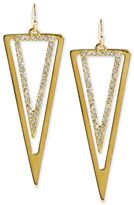 Thumbnail for your product : Steve Madden Gold-Tone Crystal Double Triangle Drop Earrings