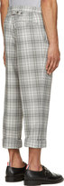 Thumbnail for your product : Thom Browne Grey Plaid Wool Slim Fit Trousers