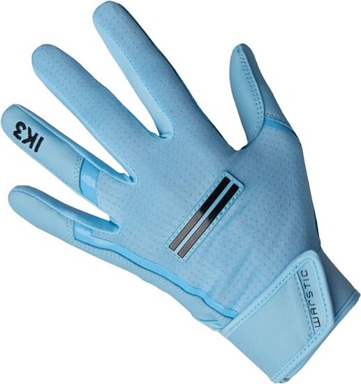 Boys' Warstic IK3 Pro Cabretta Short Cuff Baseball Batting Gloves Light Blue Large