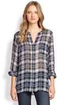 Thumbnail for your product : Joie Nura Sheer Plaid Silk Blouse