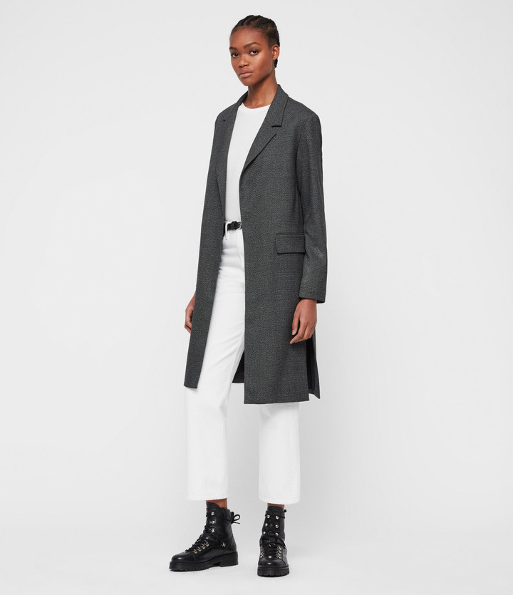 check duster blazer jacket