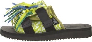 Alanui Rubber Slides Green Printed | Alanui Rubber Printed Slides in Green Women's 7