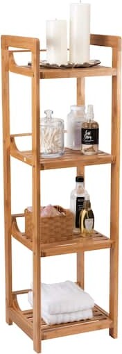 Organize It All 41" Lohas 4-Tier Bamboo Shelving Tower