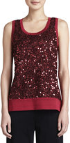 Thumbnail for your product : Vince Misook Sequined Metallic Knit Tank, Petite