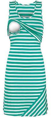 ALAPUSA Women's Breastfeeding Basic Sleeveless Tank Dress XS