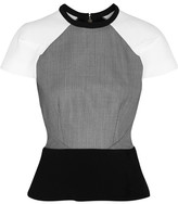 Thumbnail for your product : Roland Mouret Cymatia wool-blend, cloqué and cady top